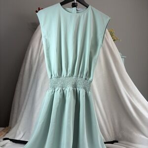 Pleat Josie Dress Smocked Waist Relaxed Top Mint Green NWT Size 14 Eyecatching